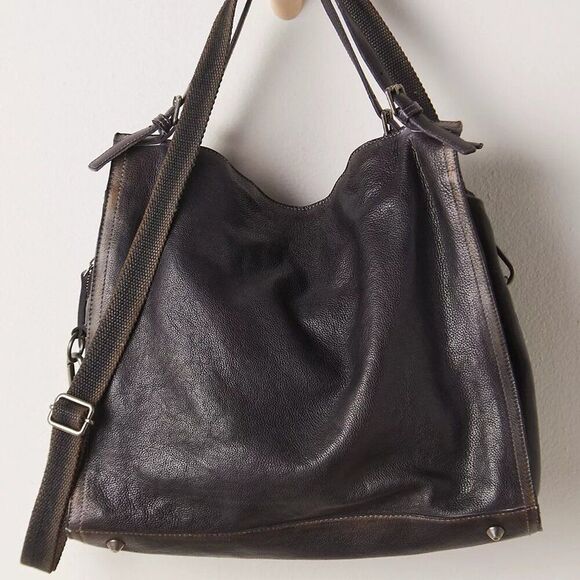 FREE PEOPLE Atlas Leather Tote In Black NWT - Picture 1 of 11